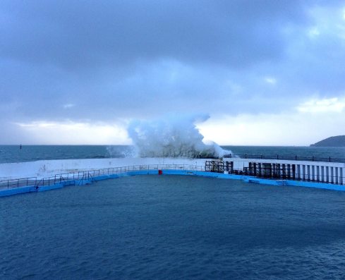 Jubilee pool in storm