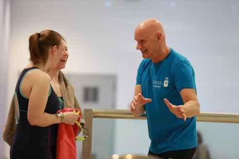Duncan Goodhew chatting with Blogsquad